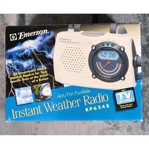 Emerson Instant Weather Radio AM/FM Portable TV Sound Weather Alerts RP6248 NEW